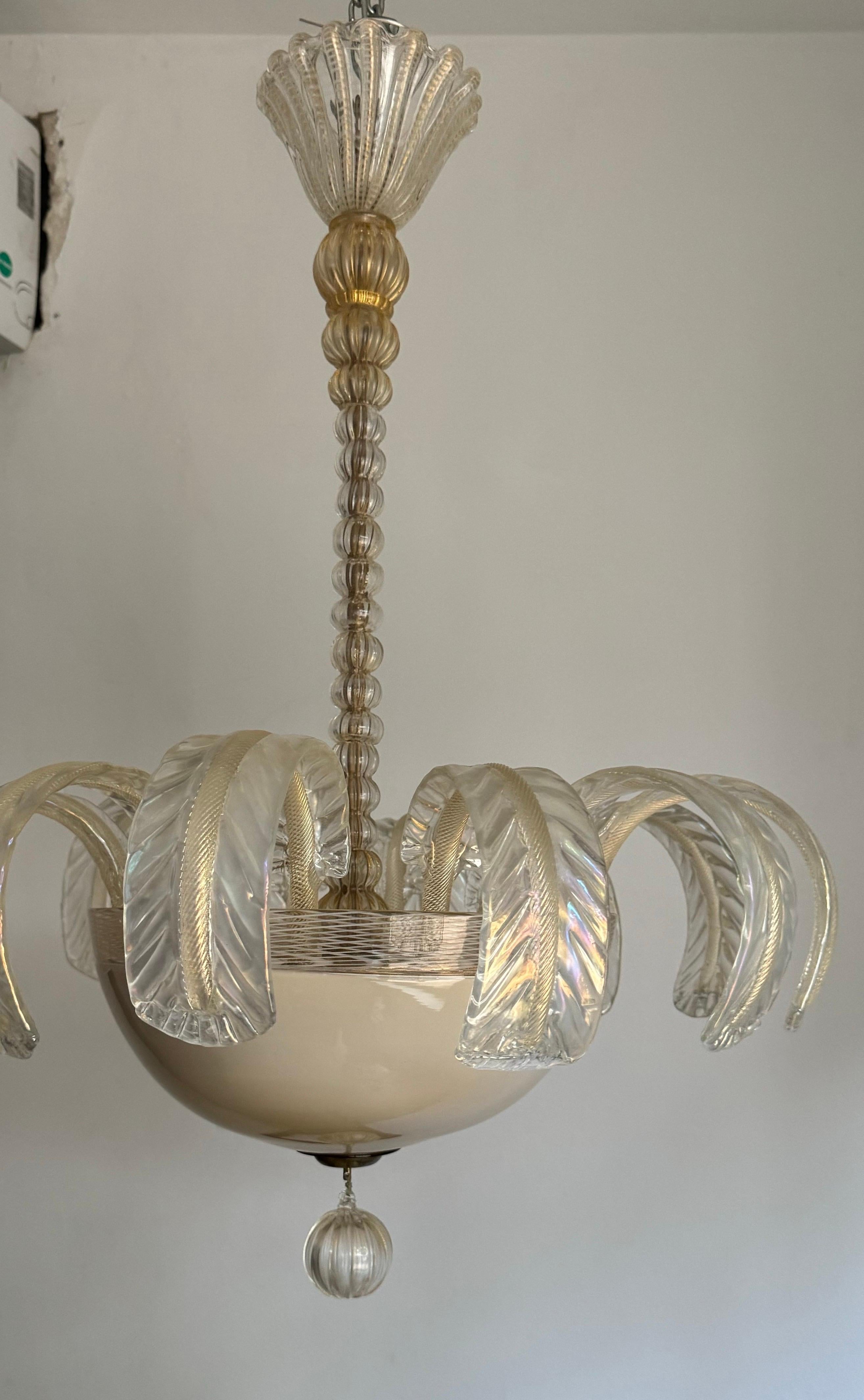 1920’s Murano Chandelier attr. to Barovier e Toso For Sale 8