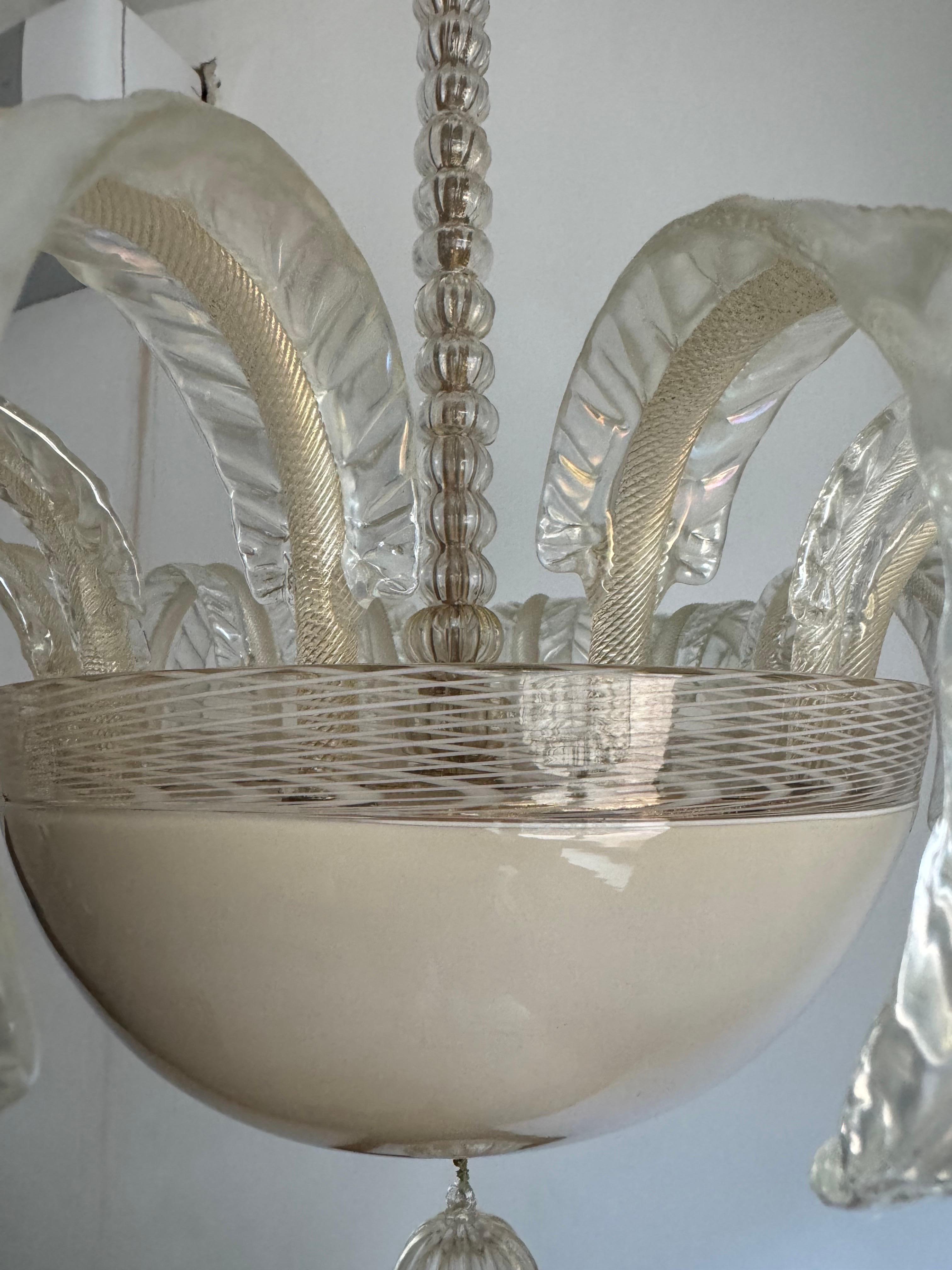 1920’s Murano Chandelier attr. to Barovier e Toso For Sale 9