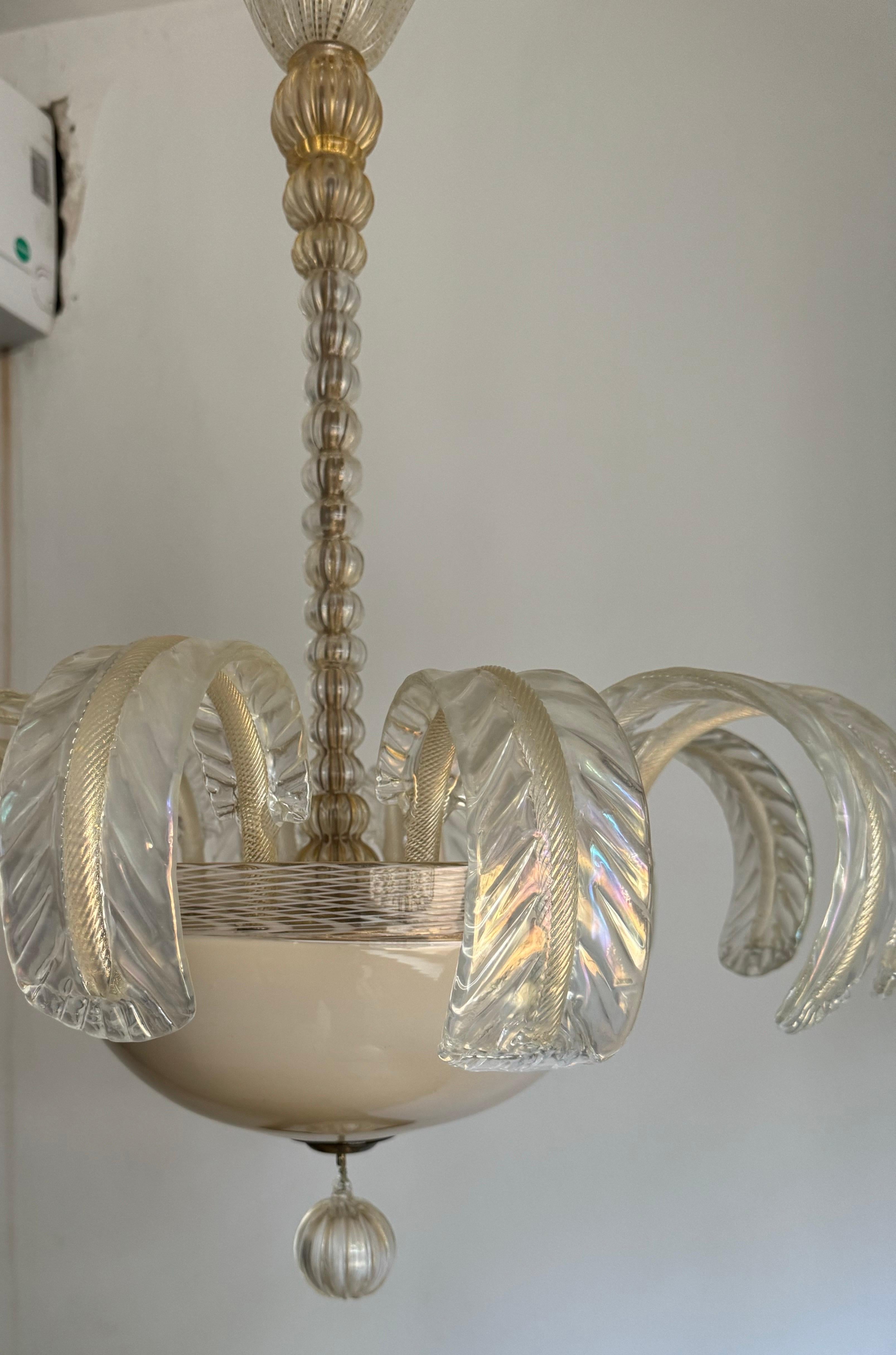 1920’s Murano Chandelier attr. to Barovier e Toso For Sale 10