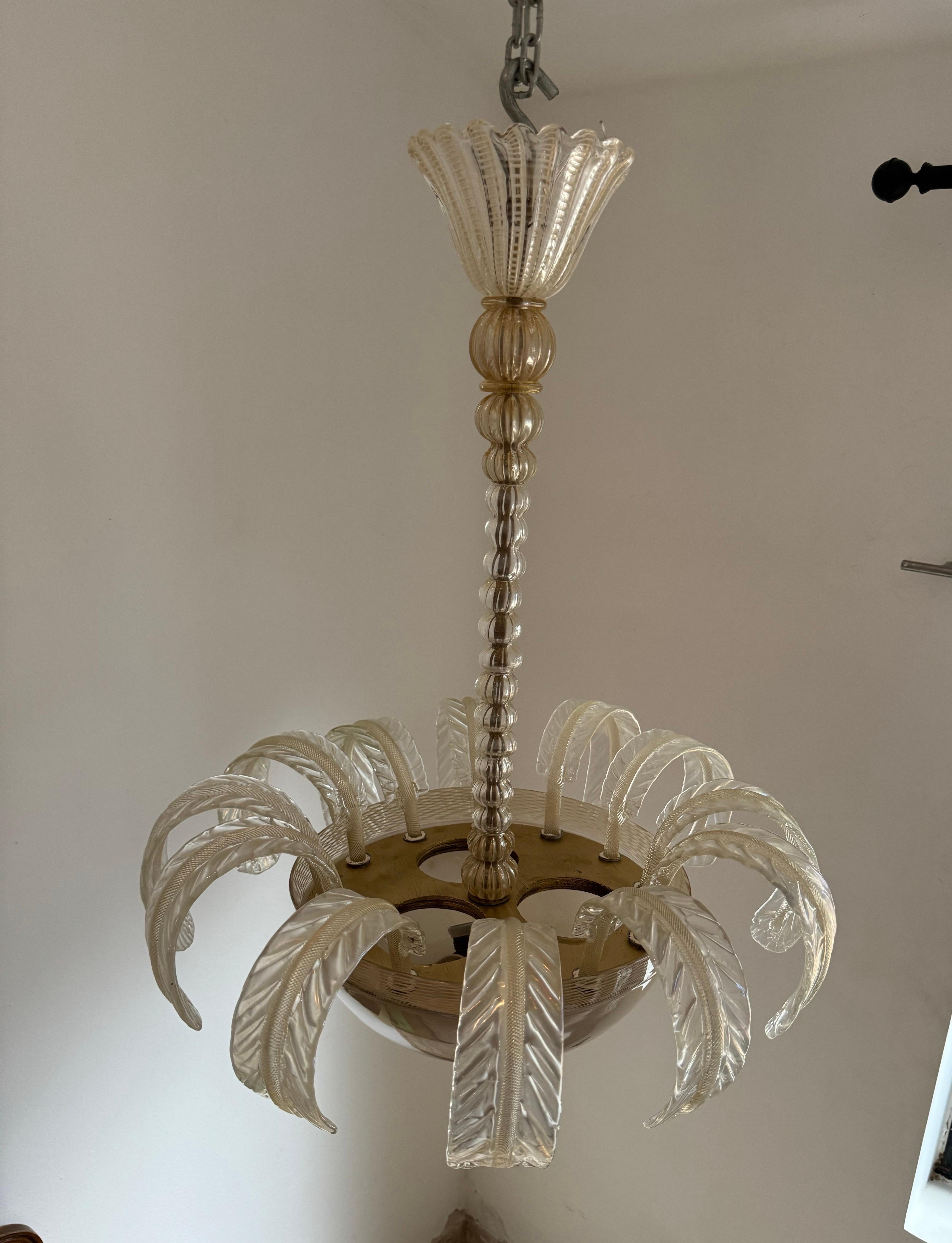 1920’s Murano Chandelier attr. to Barovier e Toso For Sale 2