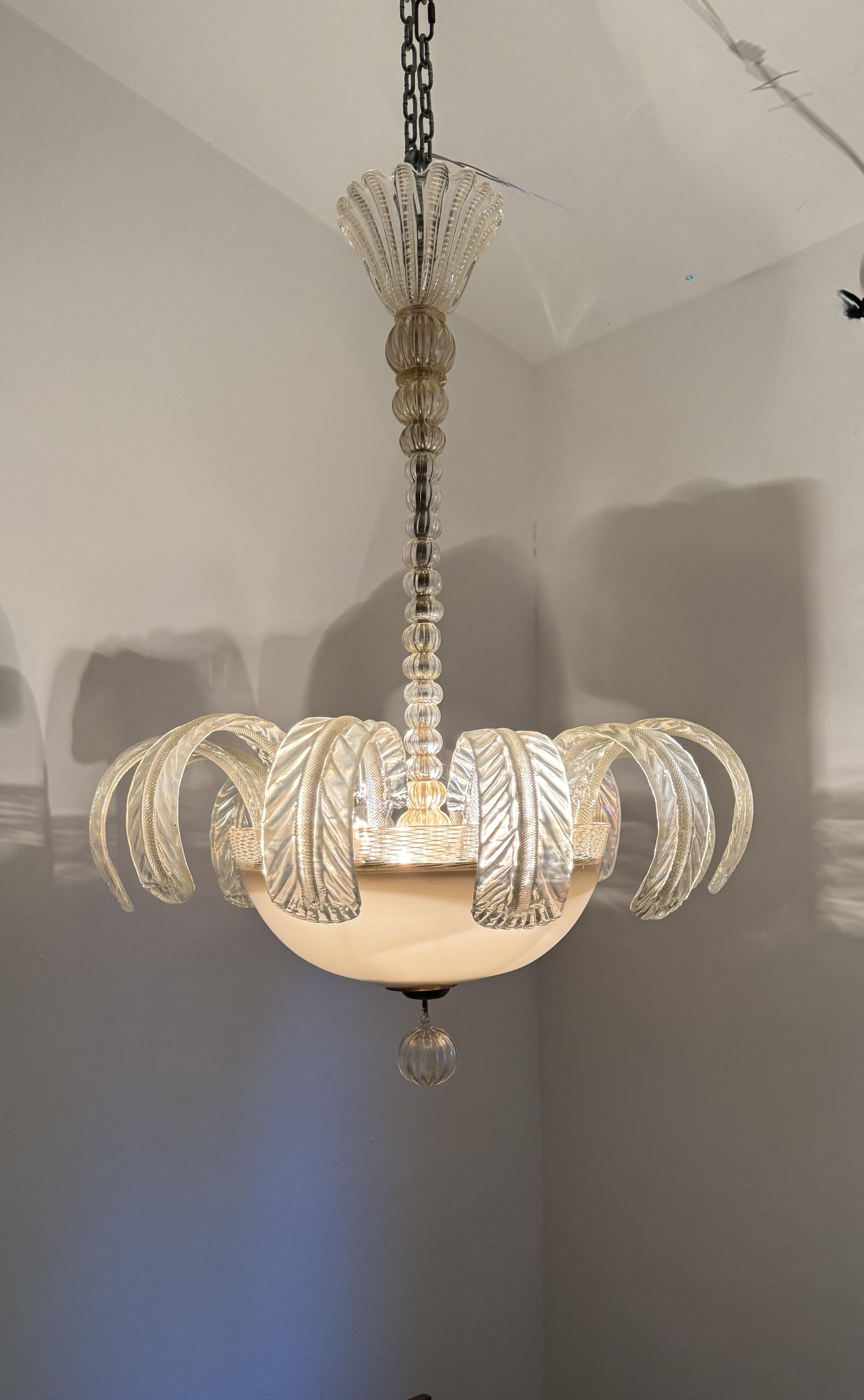 1920’s Murano Chandelier attr. to Barovier e Toso For Sale 1