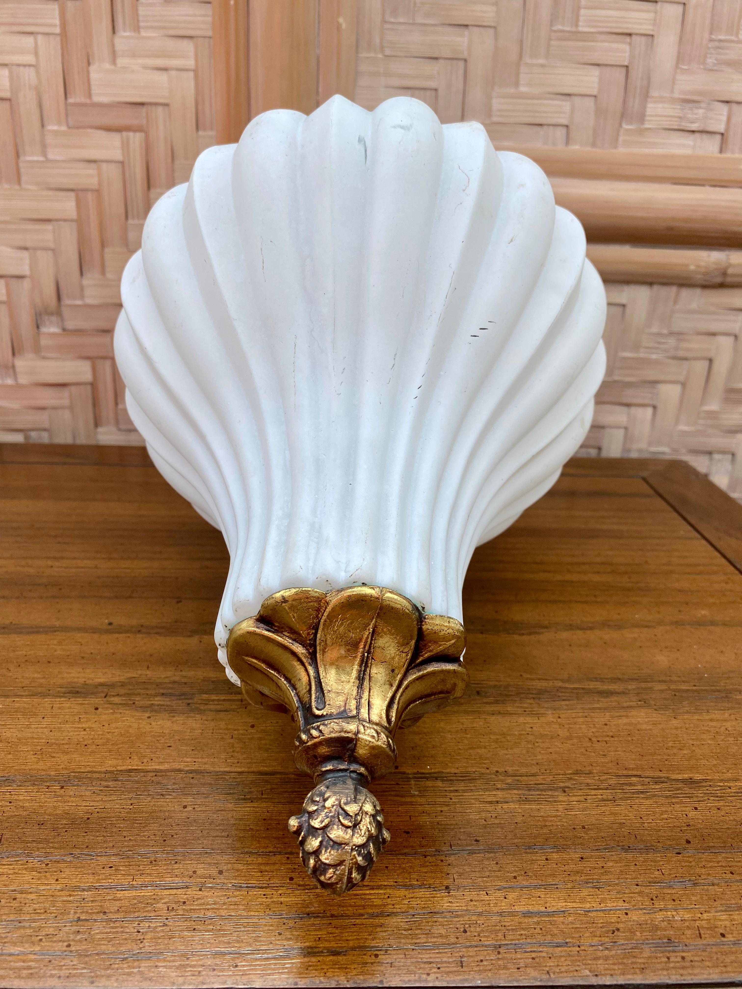 Early 20th Century 1920s Murano Onion Frosted White Glass Bronze Pendants, Set of 2 For Sale