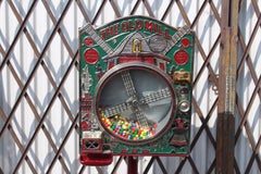 1920s Mutoscope Old Wind Mill 1c Coin Op Candy Vending Machine