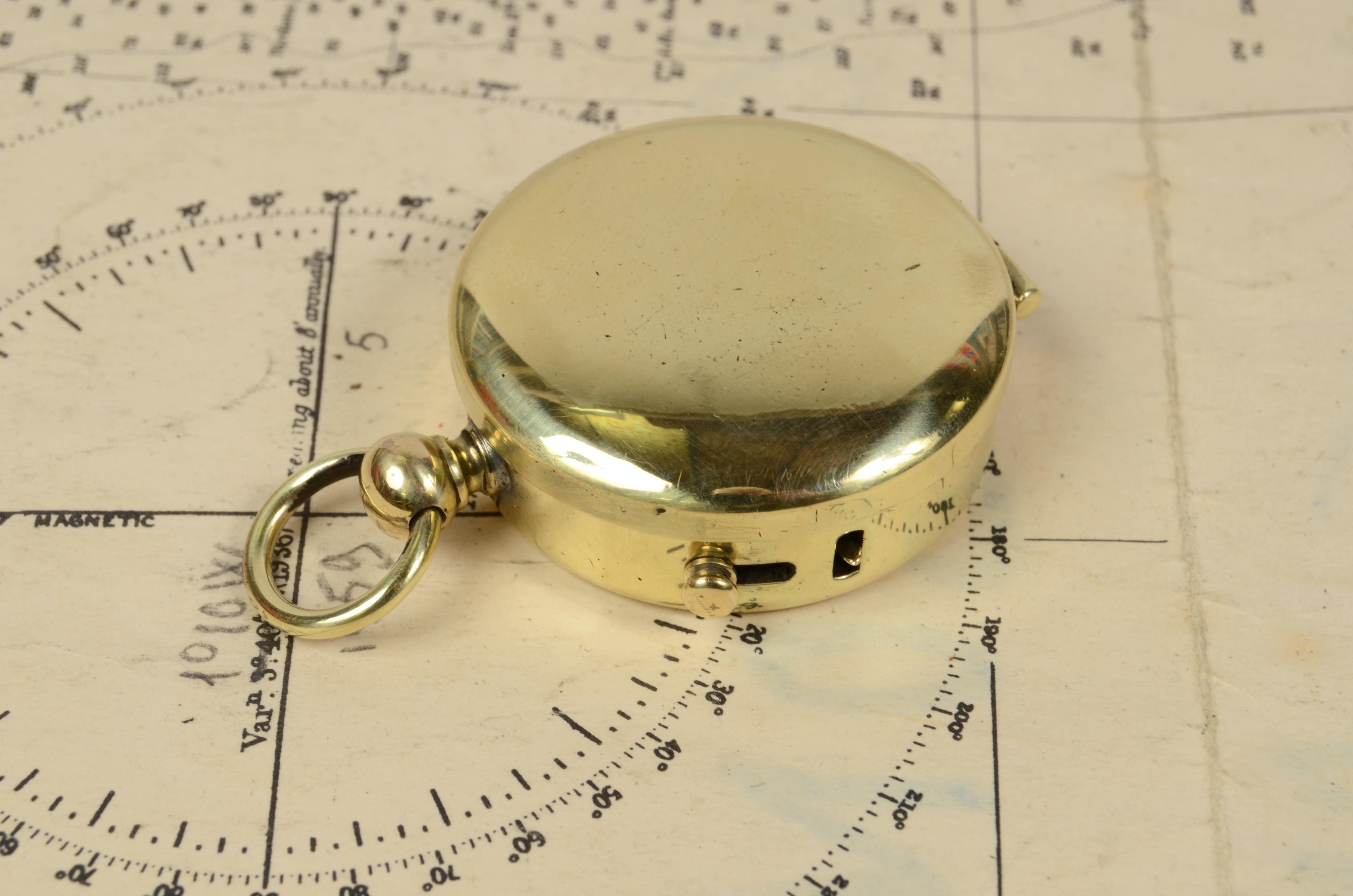 1920s Nautical English Magnetic Brass Compass Antique Marine Navigation Tool 5