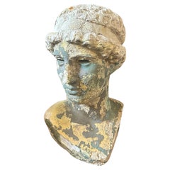 1920s Neo Classical School study Italian Plaster Bust of Minerva