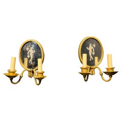 Pair of Neoclassic Caldwell Mirrored Sconces, Circa 1920s
