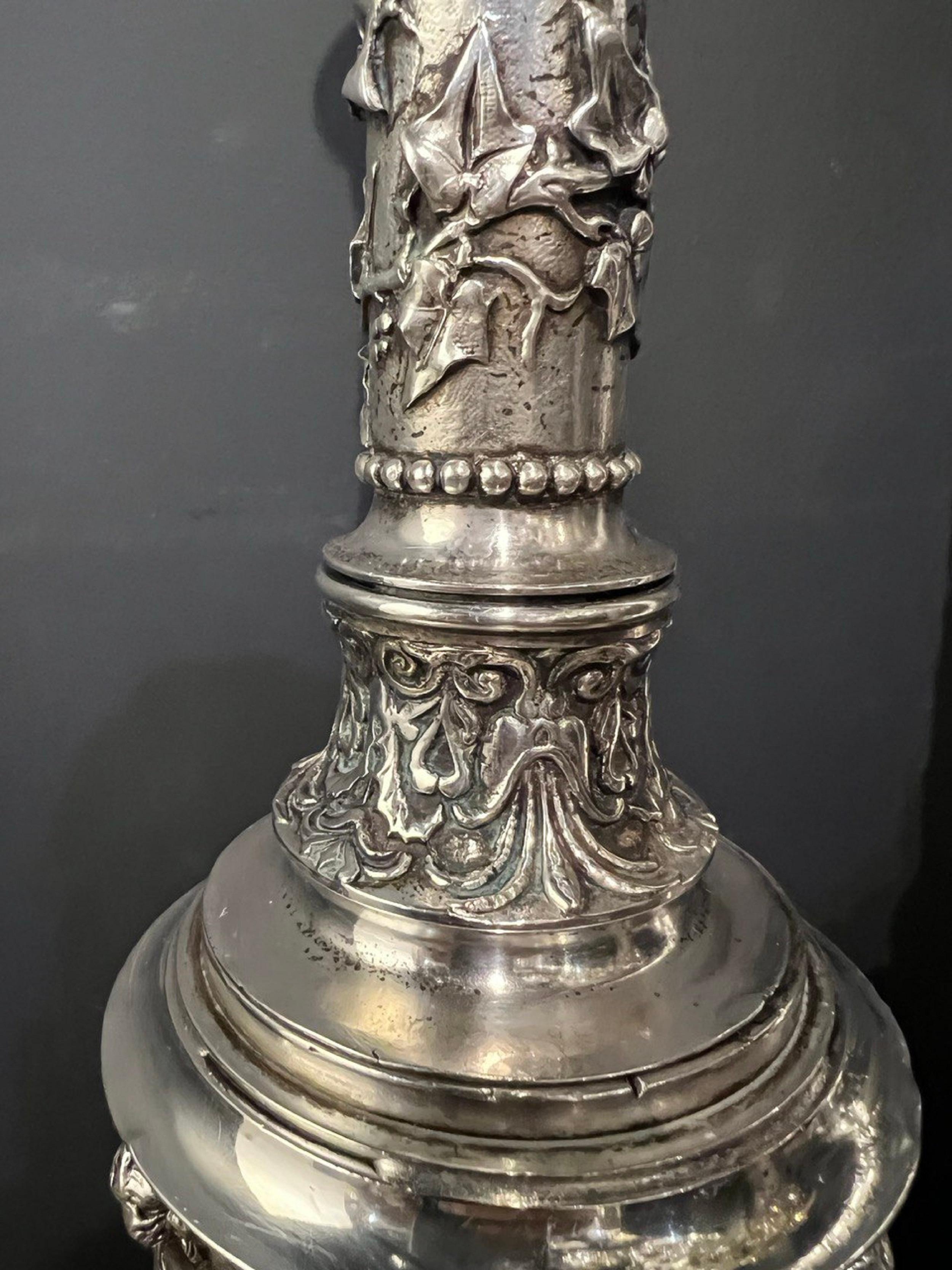 American 1920's Neoclassic Caldwell Silver Table Lamps For Sale