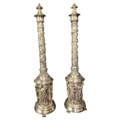 1920s Neoclassic Caldwell Silver Table Lamps