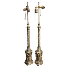 1920's Neoclassic Caldwell Silver Table Lamps