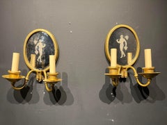 1920s Neoclassic Style Caldwell  Mirrored Sconces