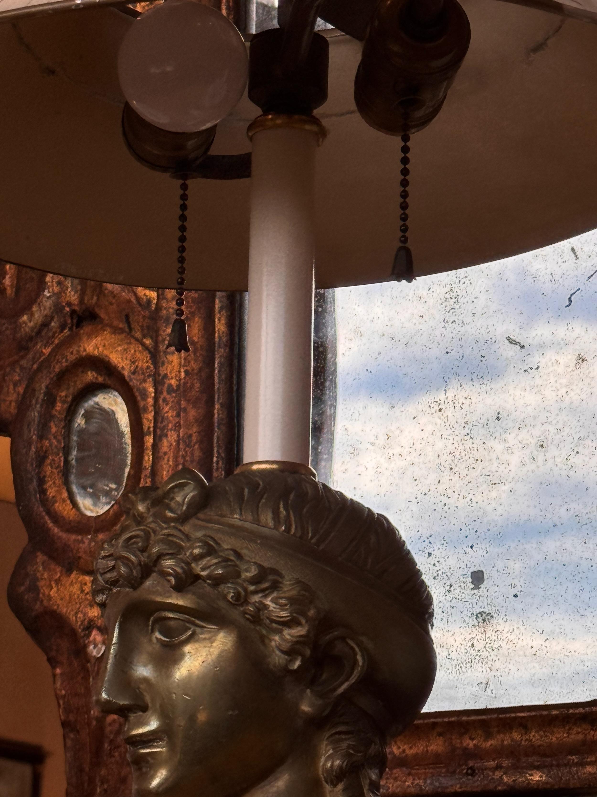1920s Neoclassical Faux Marble Base Lamp For Sale 3