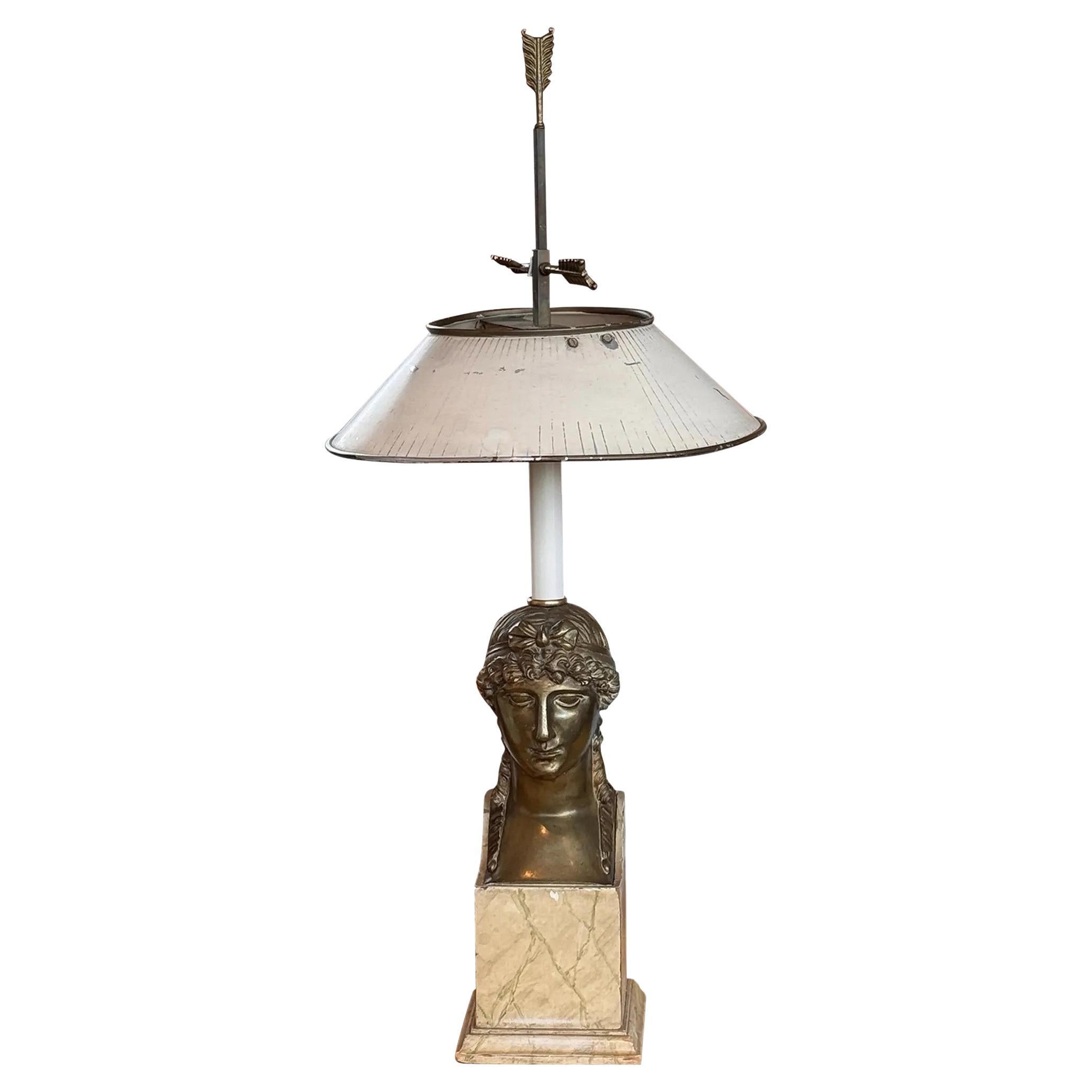 1920s Neoclassical Faux Marble Base Lamp