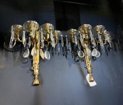 1920s Neoclassical Four Light Gilt Bronze Sconces