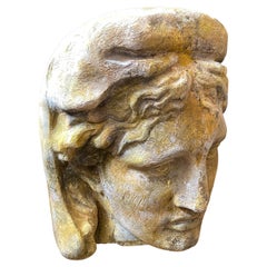 1920s Neoclassical Plaster Sculpture of an Antique Head