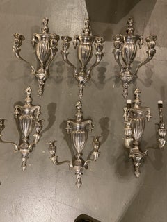 1920s Neoclassical Silver Sconces