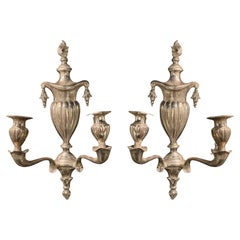 1920s Neoclassical Silver Sconces
