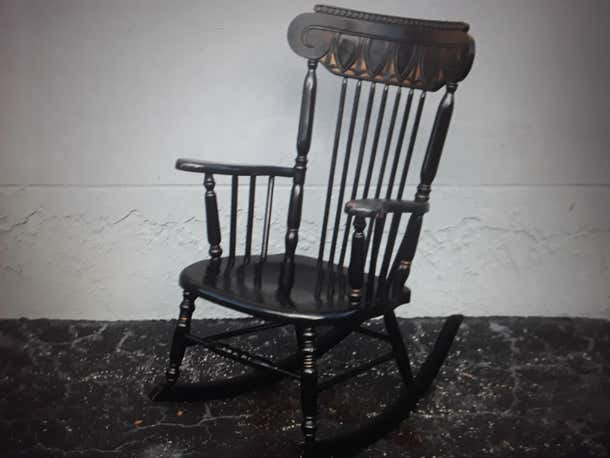 1920's Neoclassical style Ebonized and Gilt Wood Rocking Chair For Sale ...