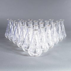 Jarra de cristal francesa cónica y hexagonal de los años 20, de stock nuevo antiguo