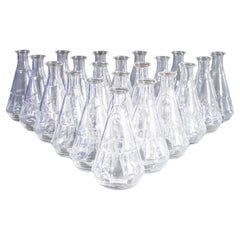 1920
s New Old Stock French Conical Hexagon Glass Carafe - Large Quantity Availa