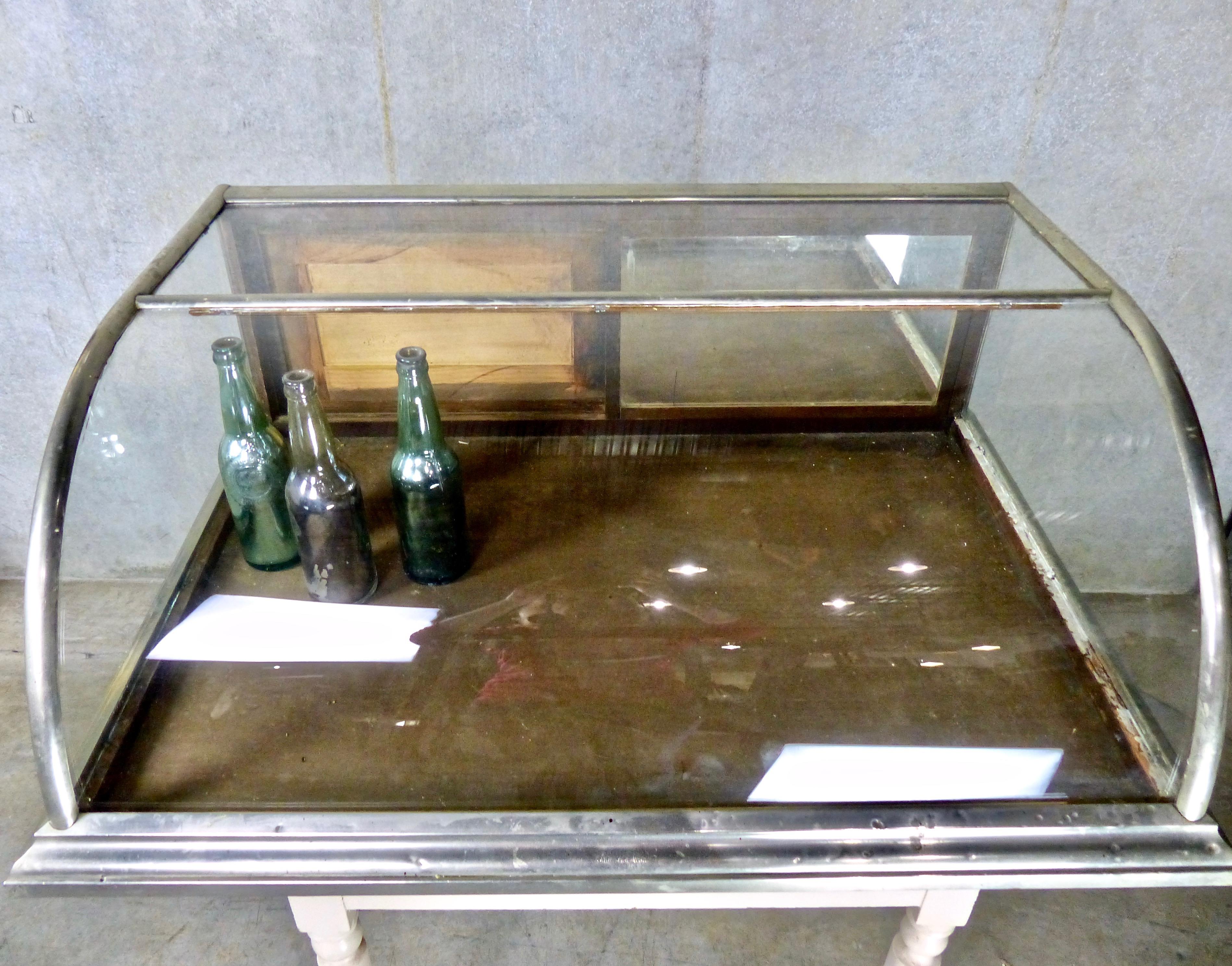 Early 20th Century 1920s Nickel-Plated Countertop Display Case by Dominion Showcase