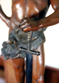 1920s Nude Male Warrior God Statue Lex