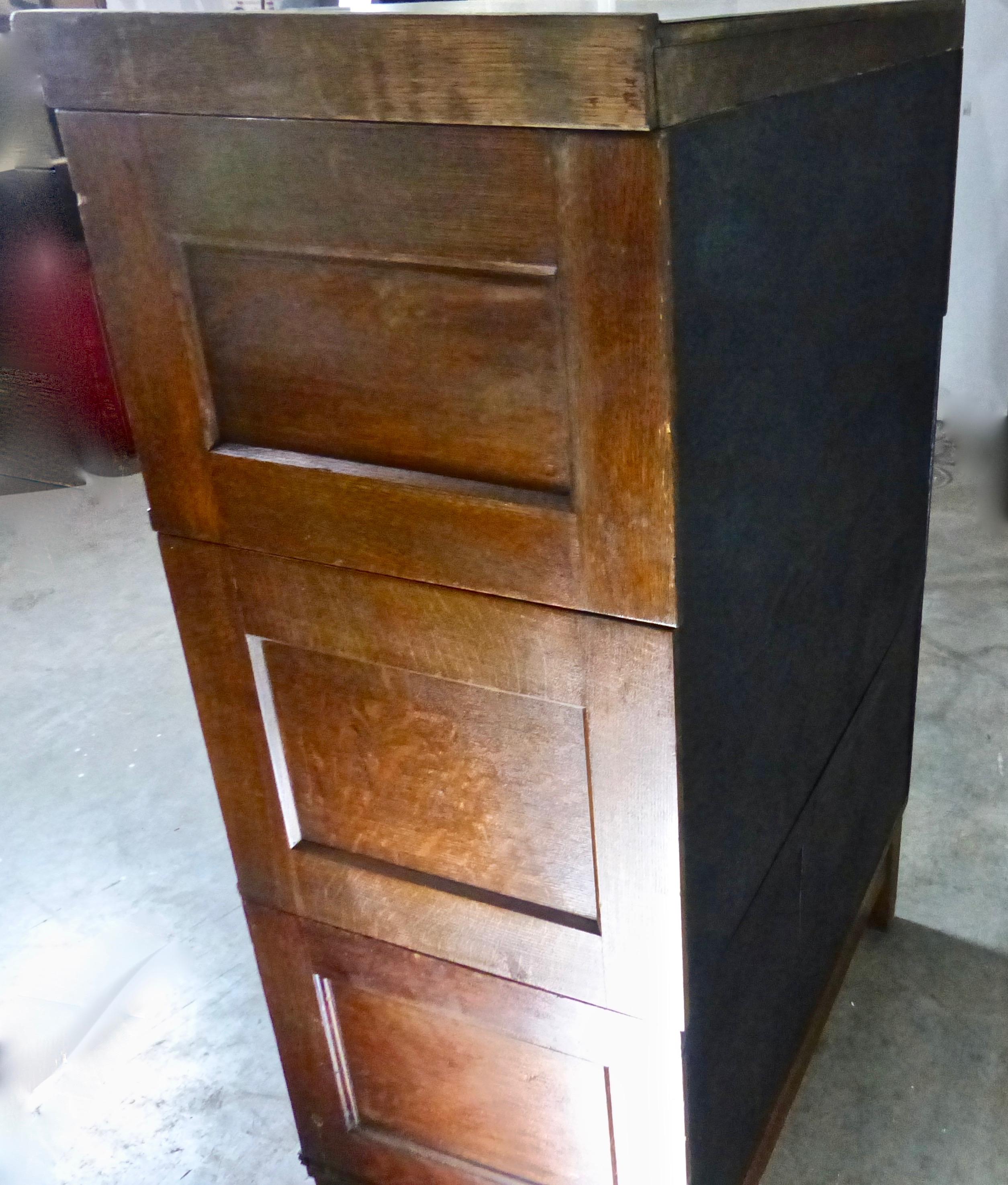 Arts and Crafts 1920s Oak Apothecary Cabinet The Office Specialty Co. Newmarket Ontario