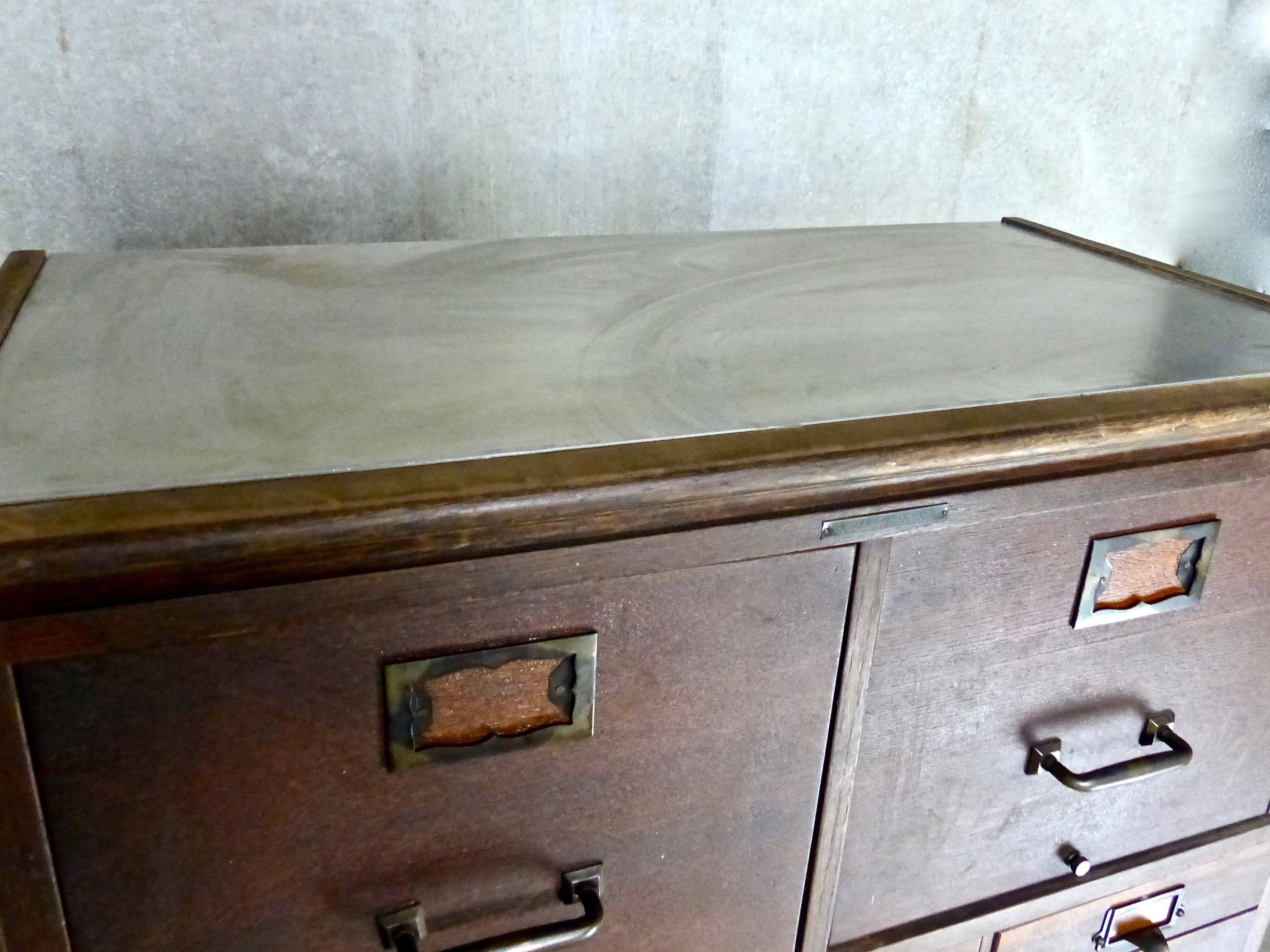 Early 20th Century 1920s Oak Apothecary Cabinet The Office Specialty Co. Newmarket Ontario