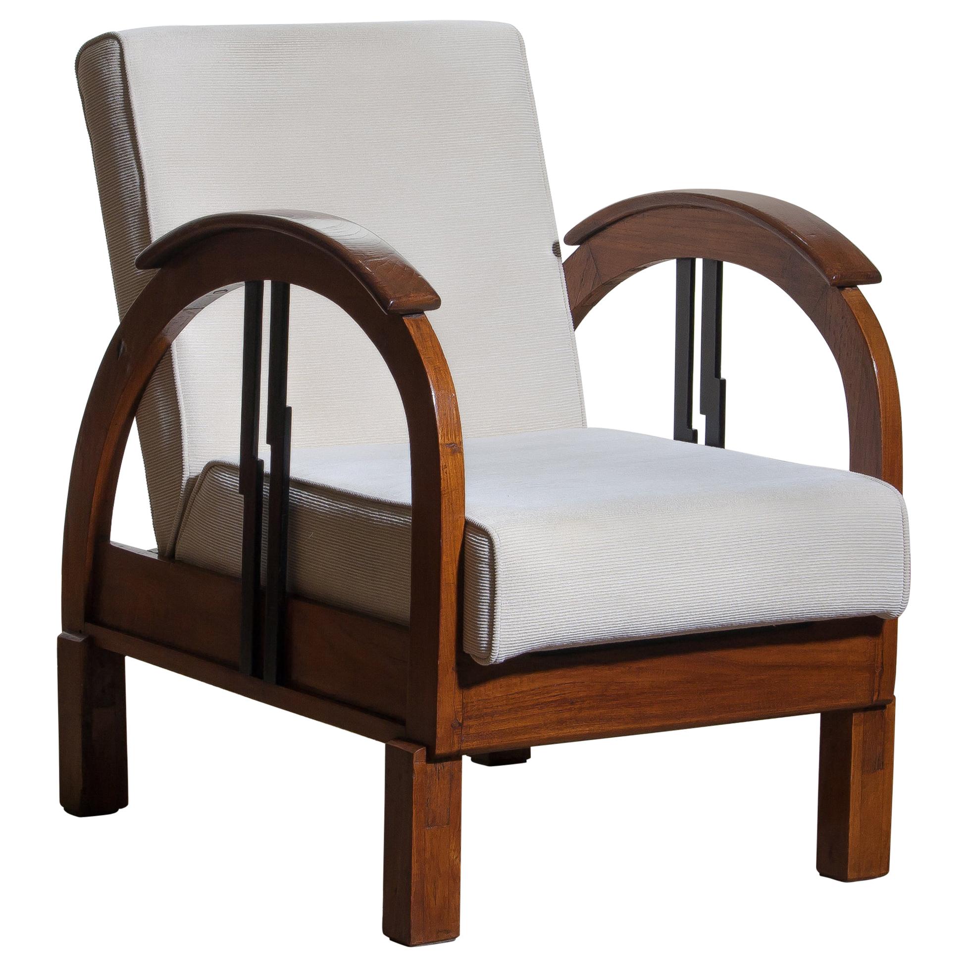 Swedish 1920s, Oak Art Deco Club Lounge Armchair
