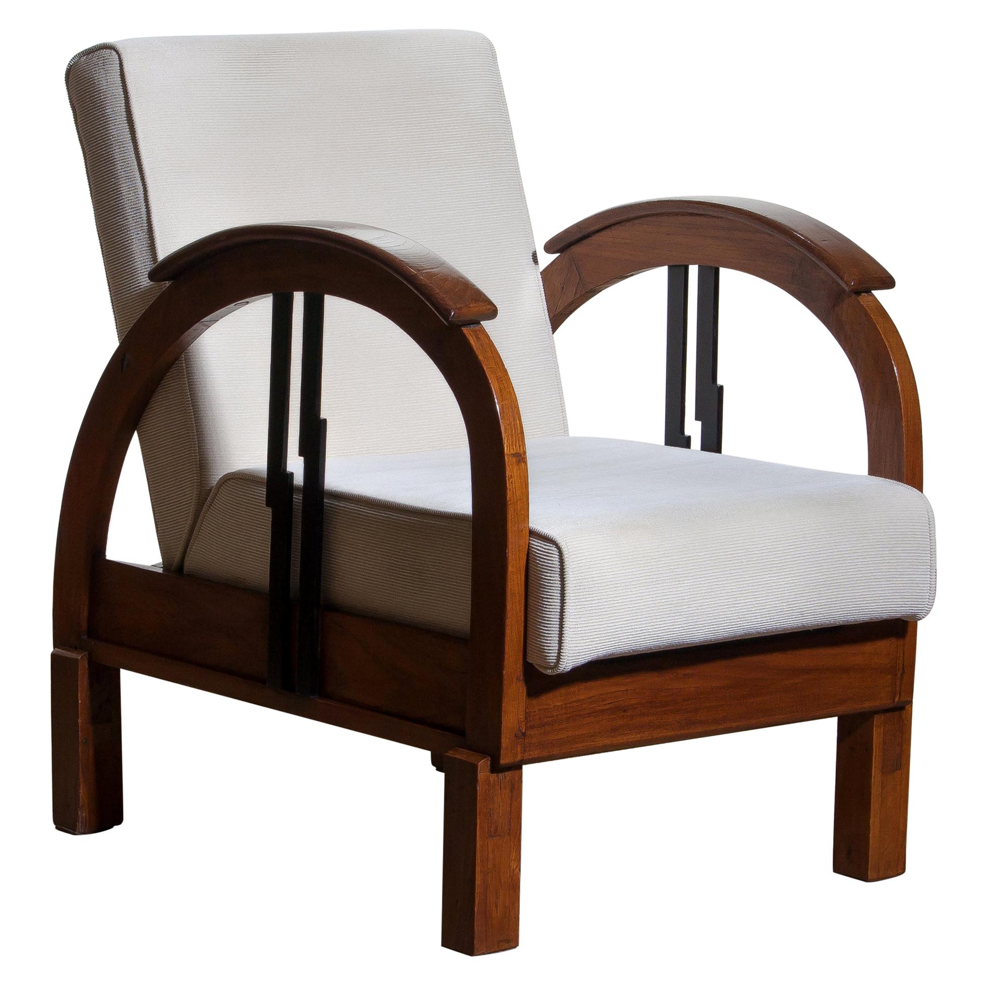 Swedish 1920s, Oak Art Deco Club Lounge Armchair
