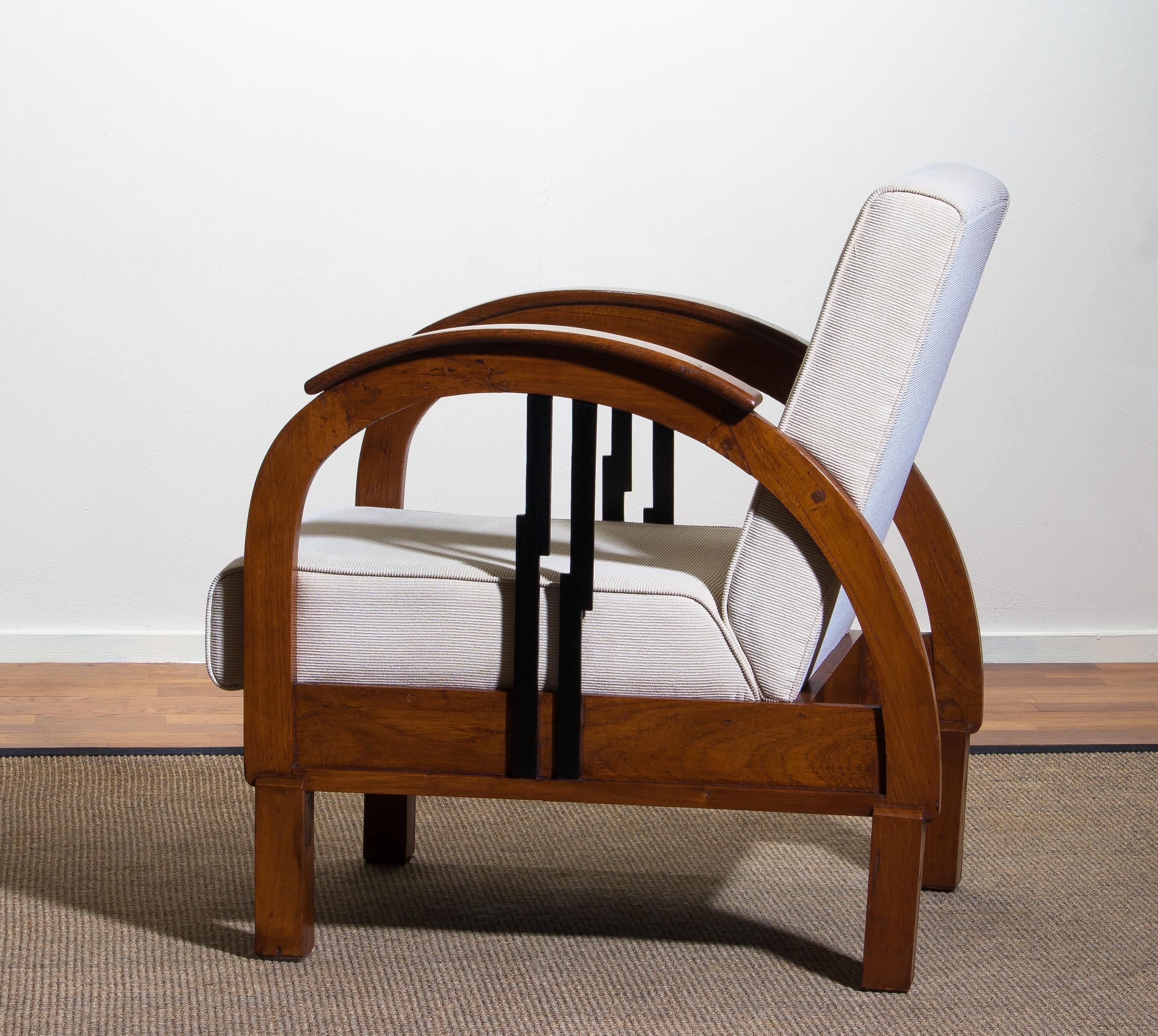 1920s, Oak Art Deco Club Lounge Armchair 3