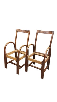 1920s Oak Bentwood Armchairs