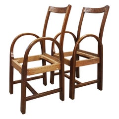 1920s Oak Bentwood Armchairs