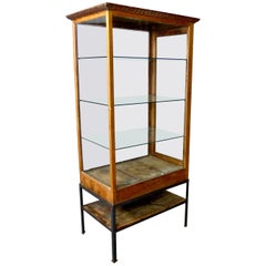 1920s Oak Merchandising Showcase Vitrine