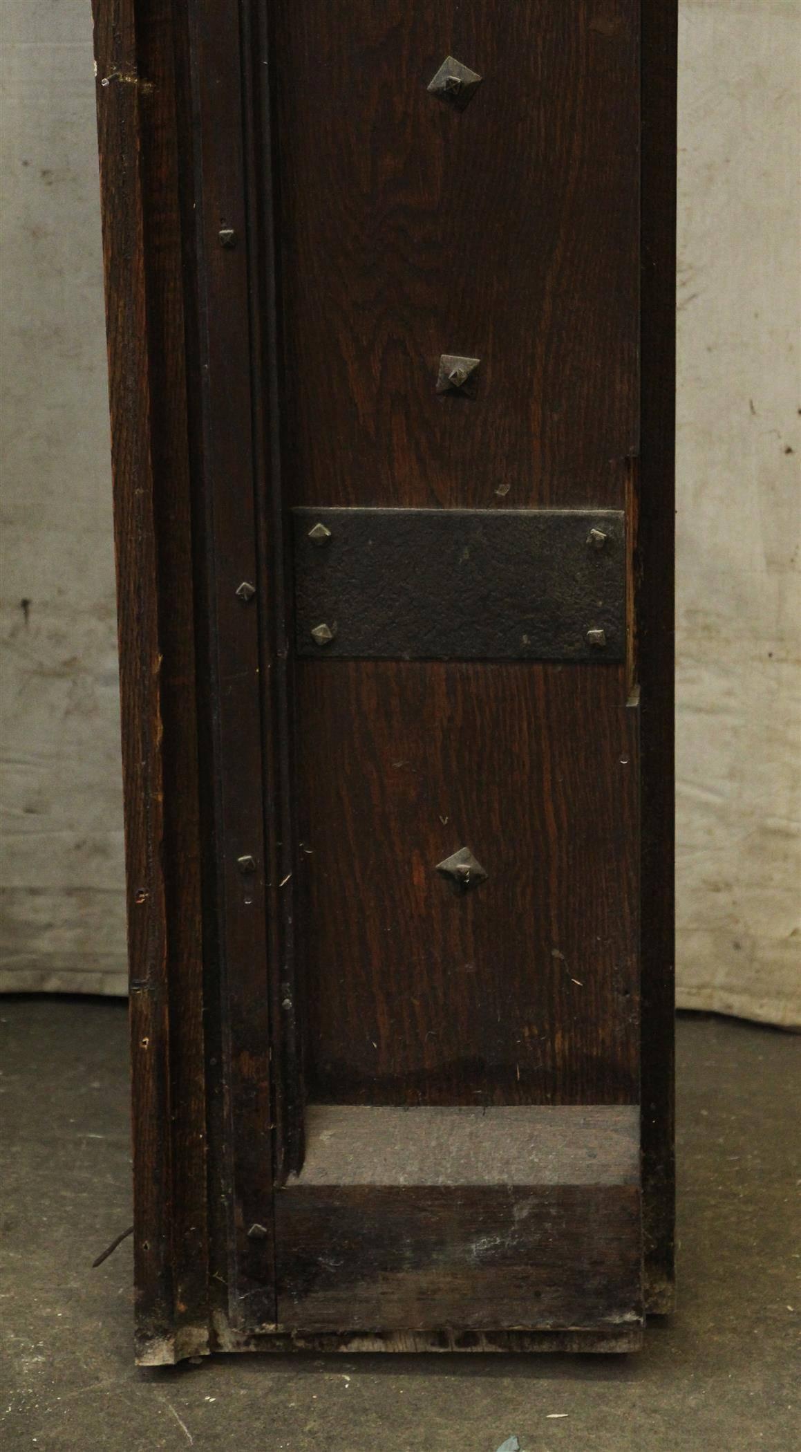 1920s Oak Wine Cellar Double Entry Doors with Gothic Arch 4