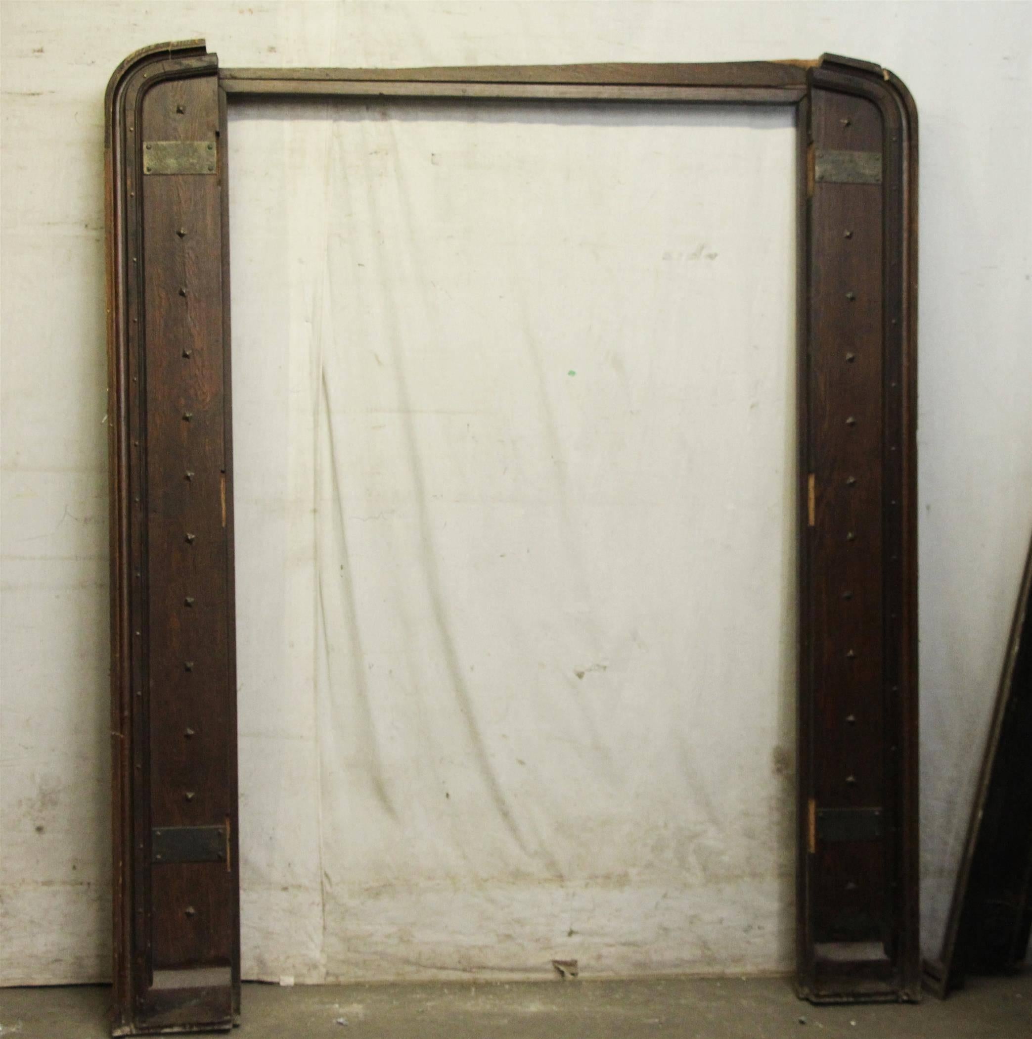 1920s Oak Wine Cellar Double Entry Doors with Gothic Arch 3