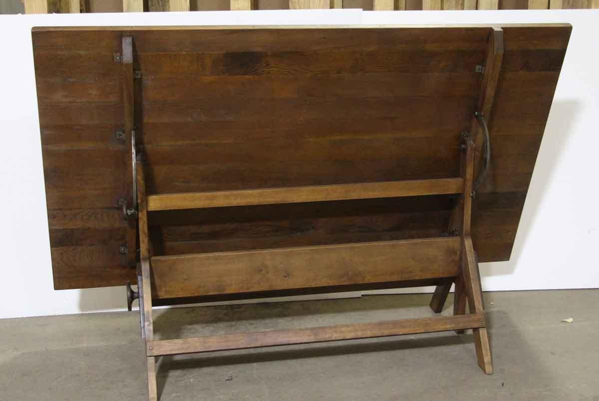 1920s Oak Wooden Architect Drafting Table with Adjustable Wooden Base In Good Condition In New York, NY