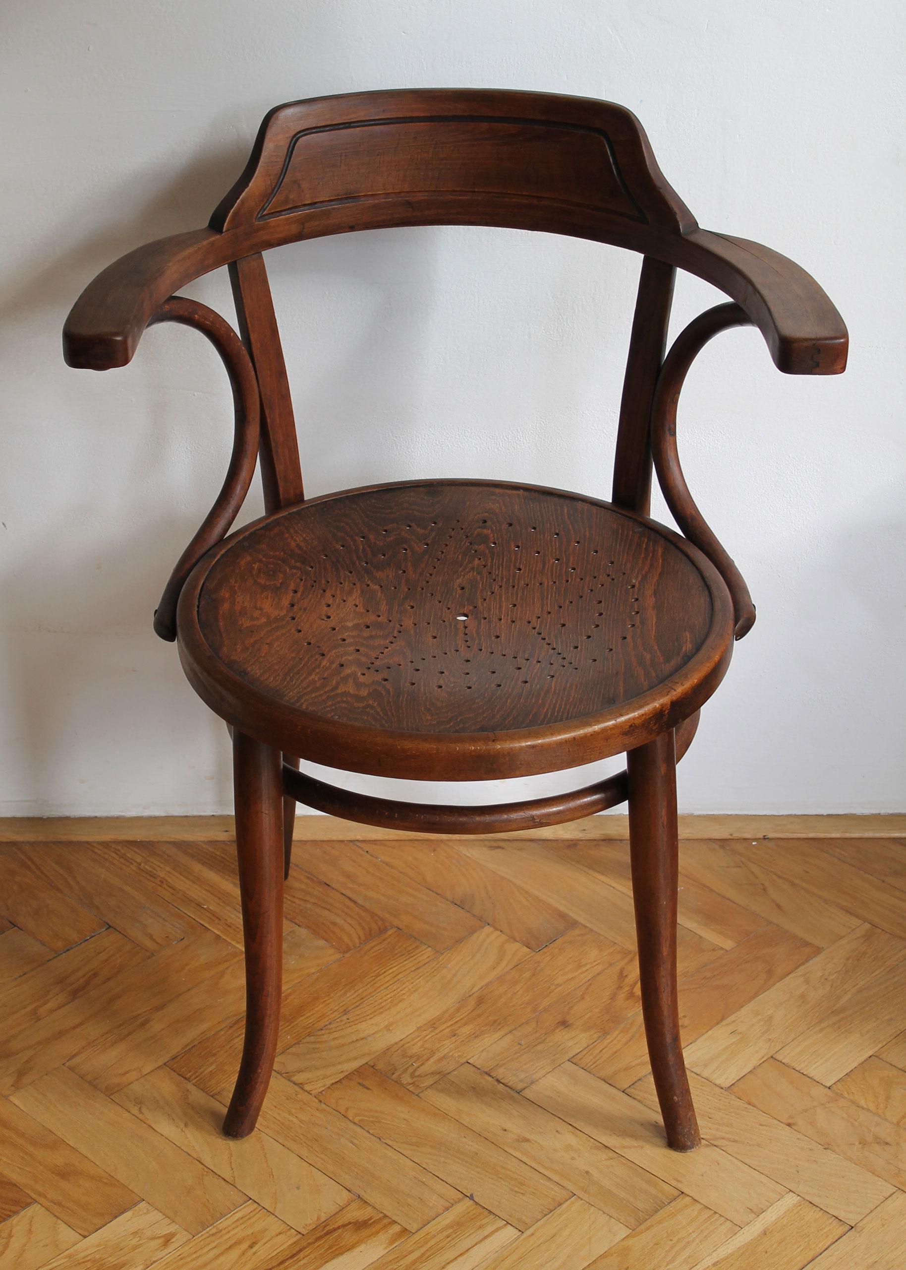 Art déco Chaise de bureau des années 1920, modèle n° 3, par Gebrüder Thonet en vente