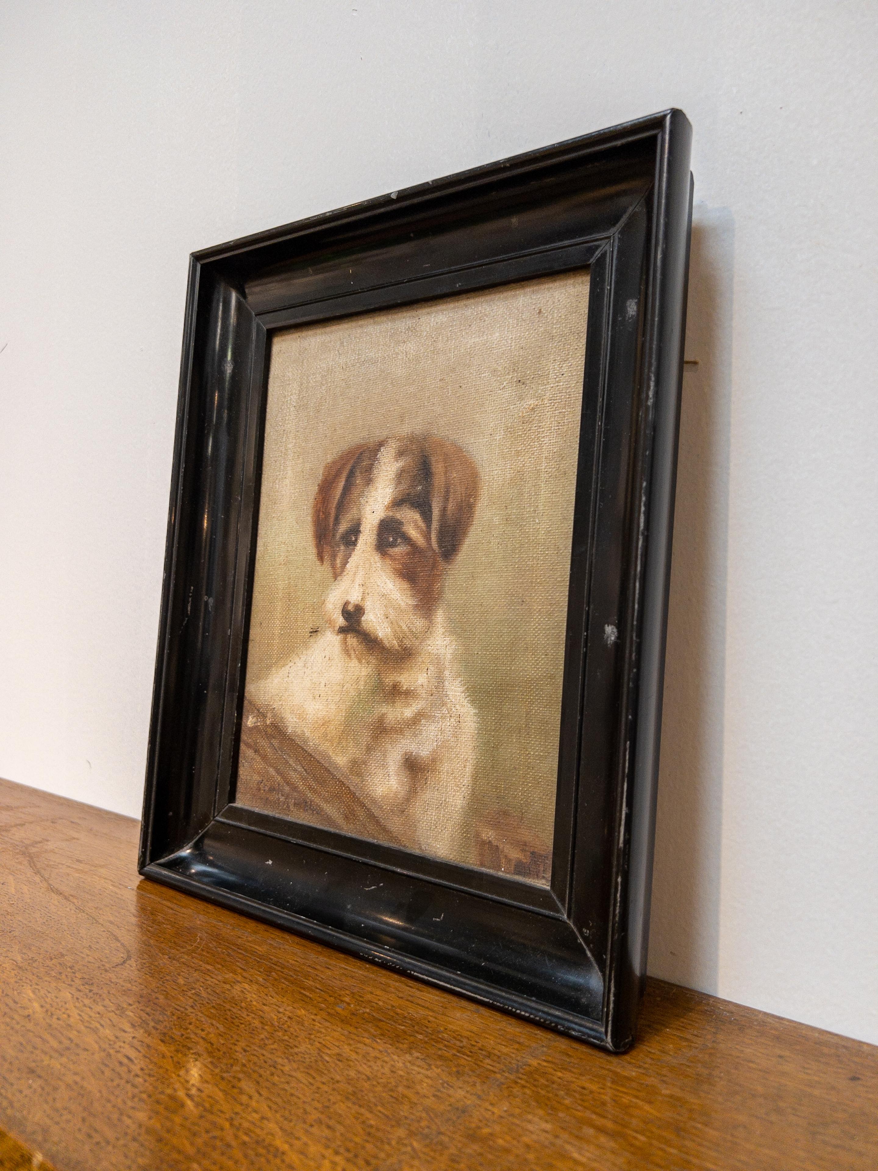 Huile sur toile des années 1920 Terrier anglais

Représentation vivante de l'époque des années 1920, cette peinture à l'huile sur toile capture l'essence fougueuse d'un terrier anglais avec une finesse remarquable. Les traits habiles de l'artiste