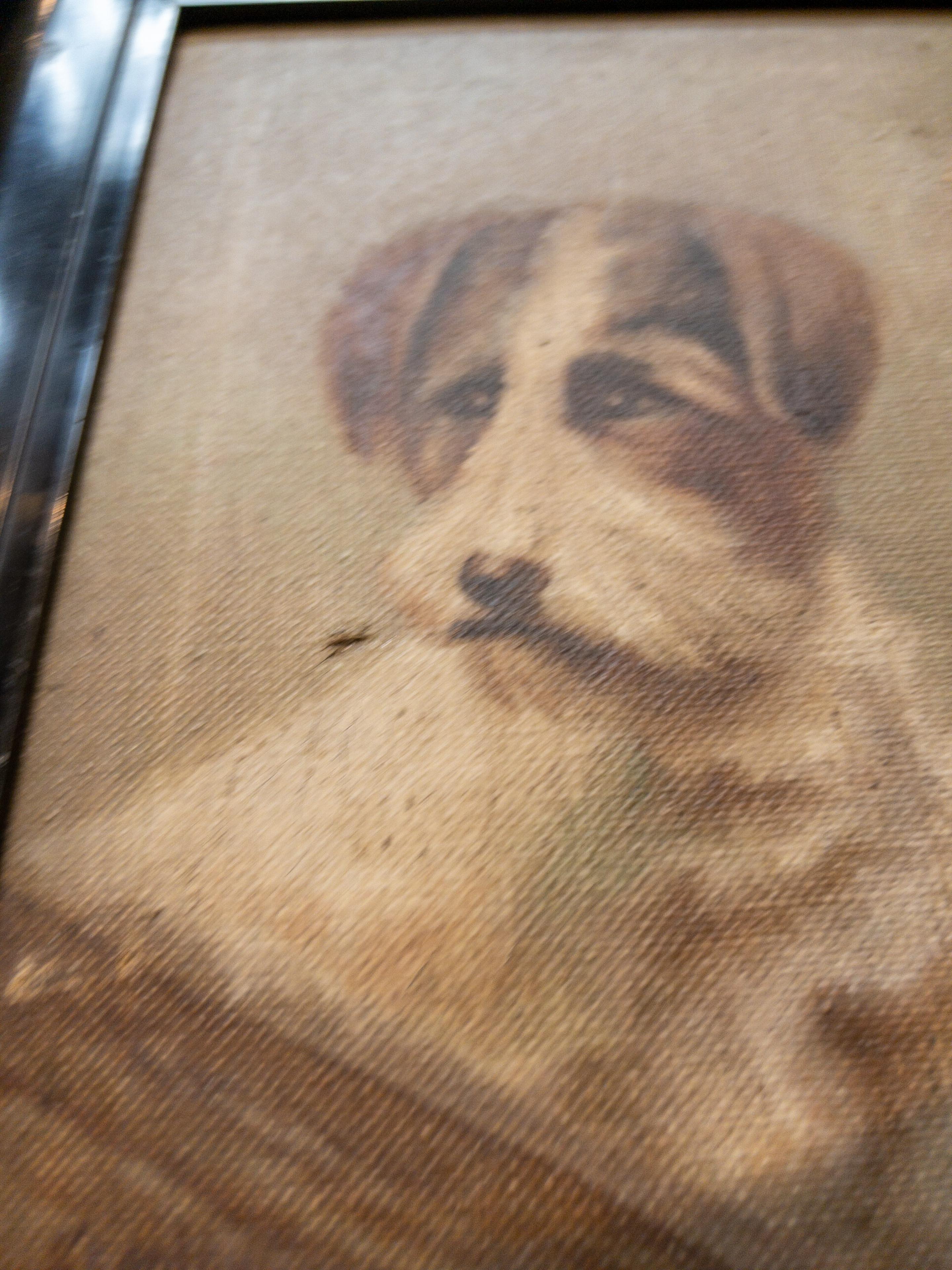 Huile sur toile des années 1920 Terrier anglais Bon état - En vente à Houston, TX