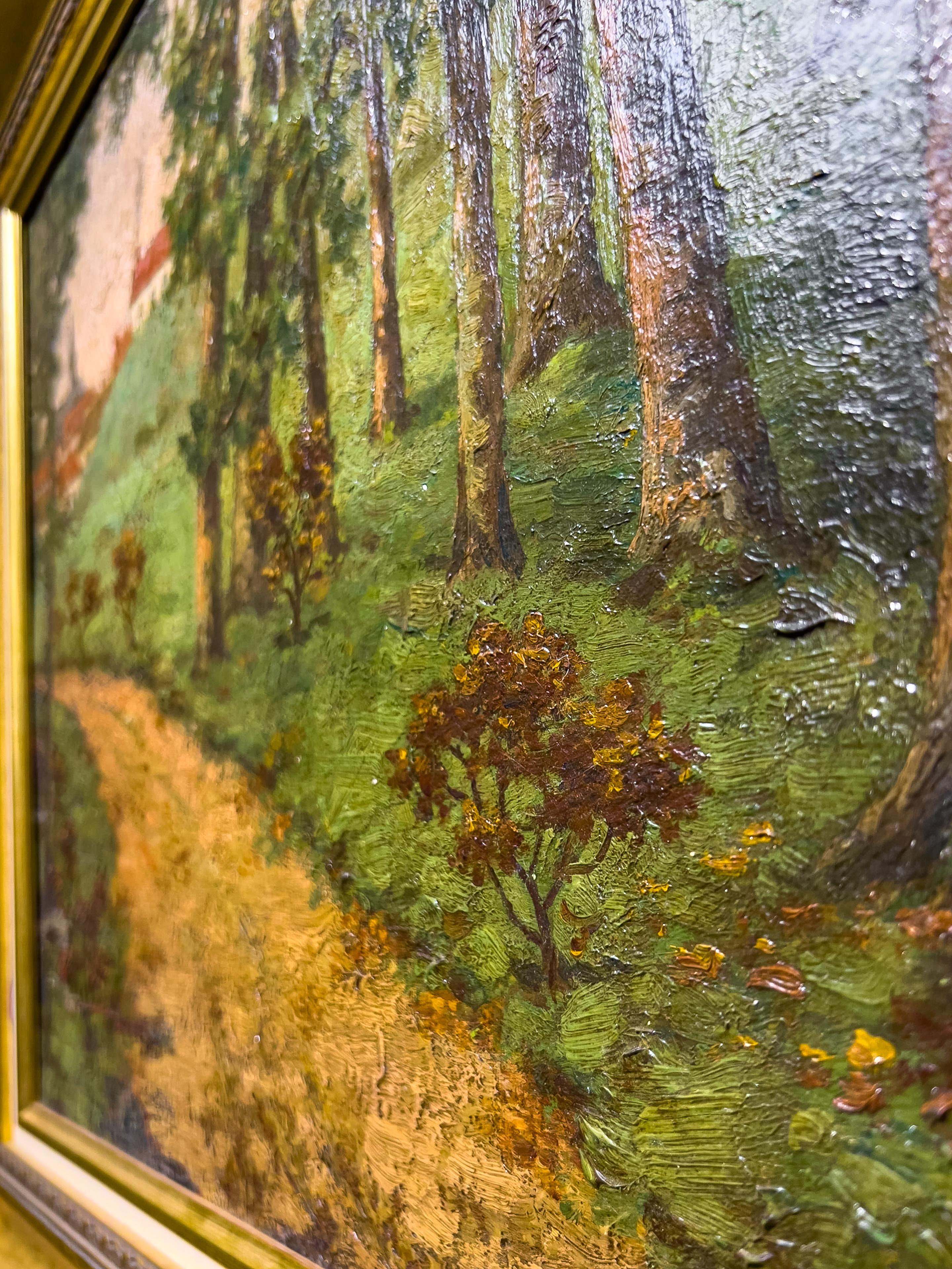 Peinture à l'huile sur panneau de paysage des années 1920 Bon état - En vente à Houston, TX