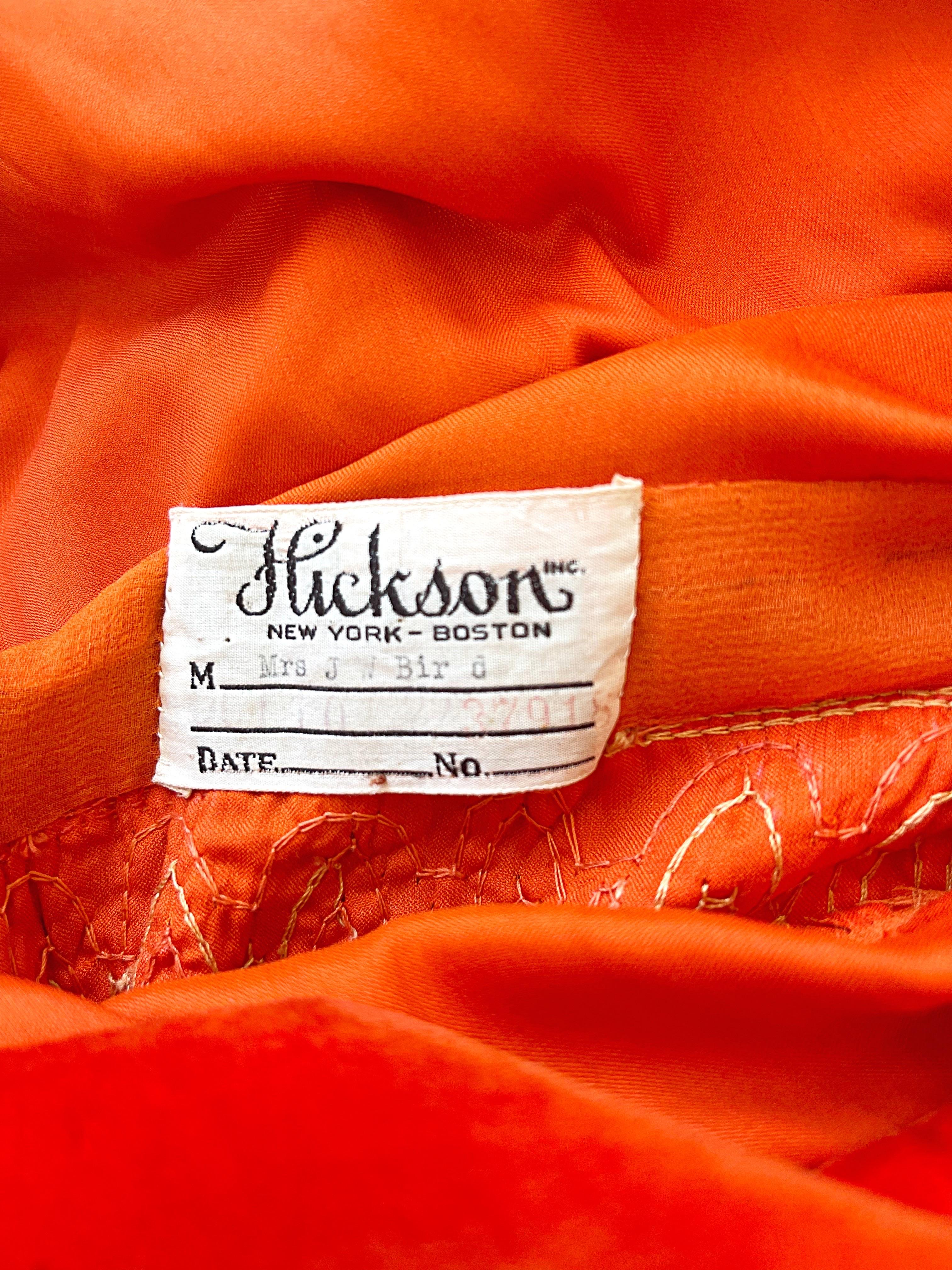 Französisches Couture Vintage Deko-Flapper-Kleid aus orangefarbenem Samt mit Perlen und Strass, 1920er Jahre im Zustand „Gut“ im Angebot in San Diego, CA