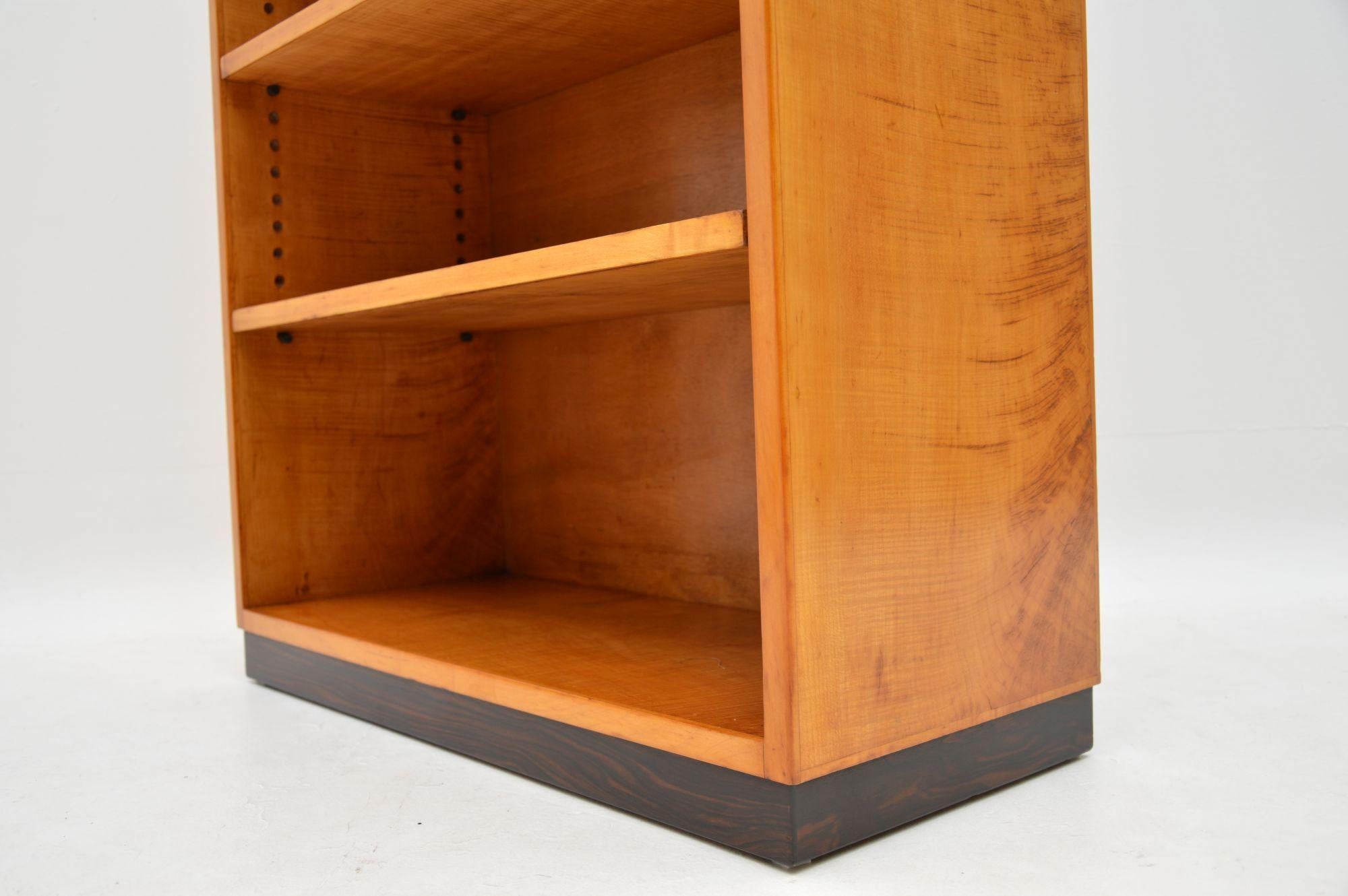 1920s Original Art Deco Bookcase in Satin Birch and Rosewood 2