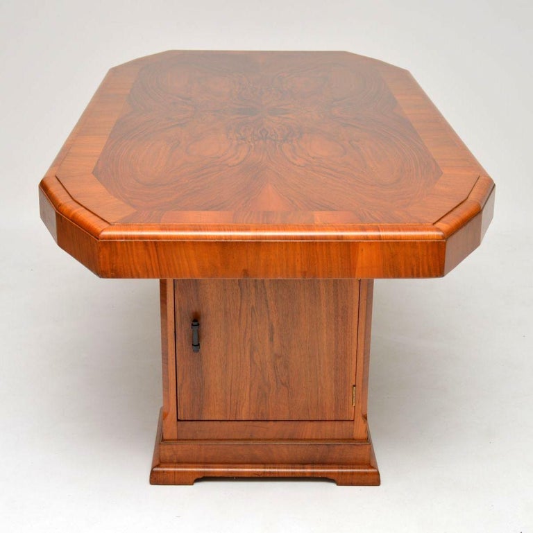 1920s Original Art Deco Walnut Dining Table and Chairs For Sale at 1stDibs