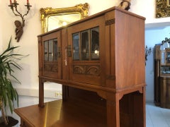 1920s Original Art Nouveau Vitrine with Floral Motifs