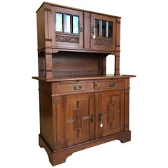 1920s Original Art Nouveau Vitrine with Floral Motifs