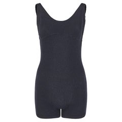 1920s Original Black Woollen Ladies Swimsuit