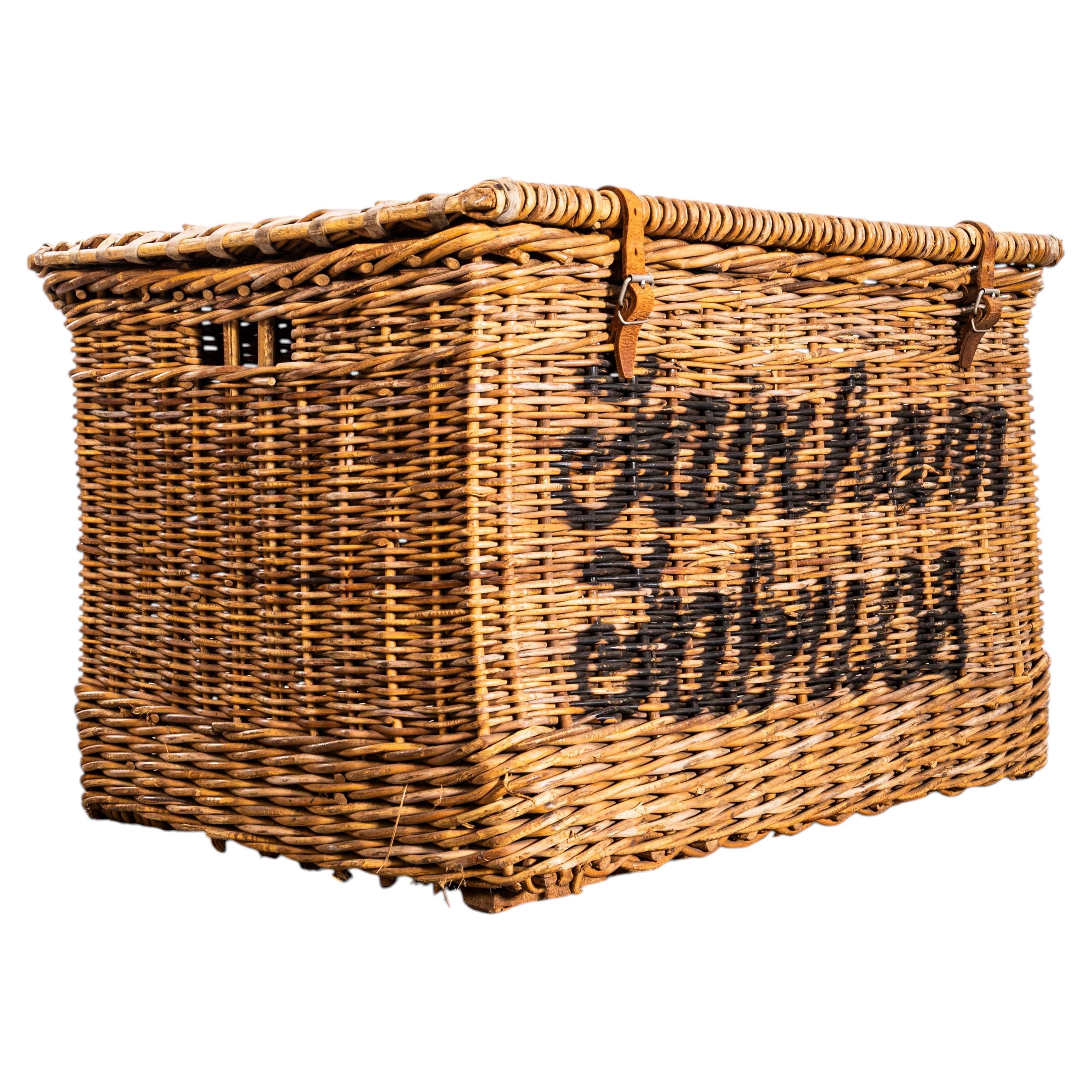 1920’s Original English Wicker Baskets For Sale
