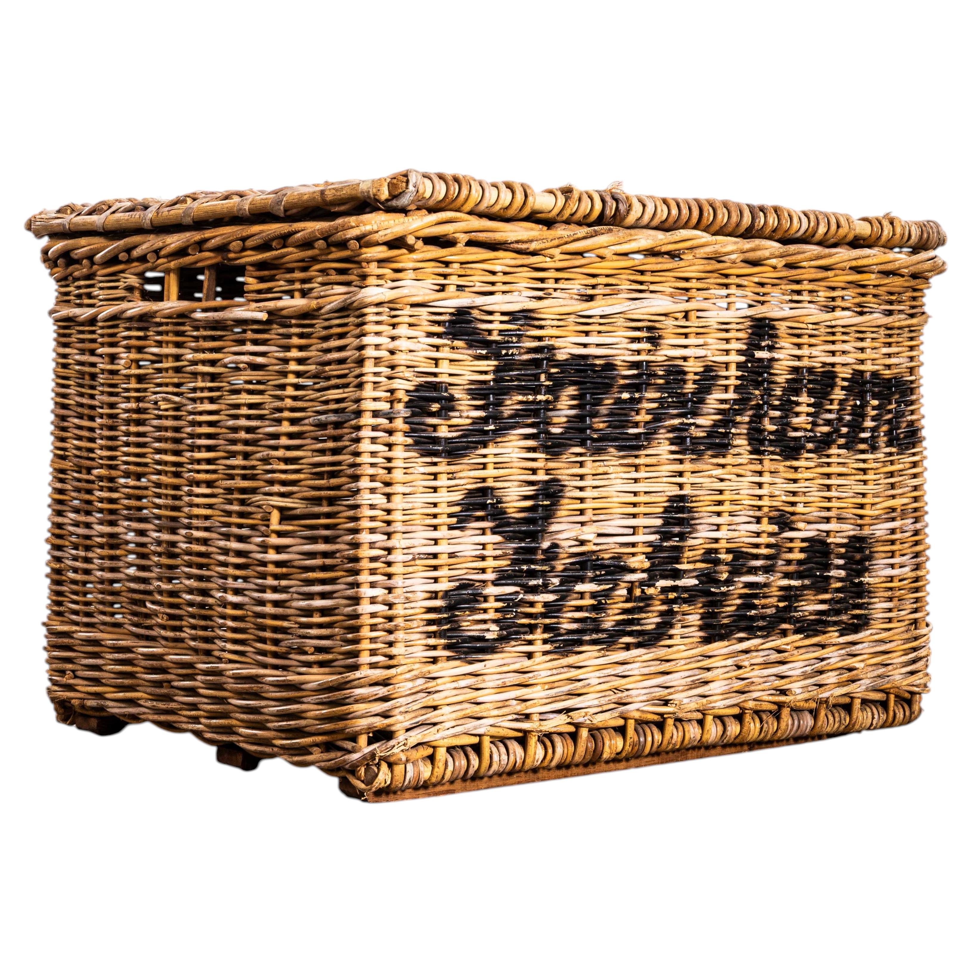 1920’s Original English Wicker Baskets For Sale