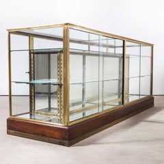 1920s Original French Brass Framed Mirrored Jewellers Shop Display Counter