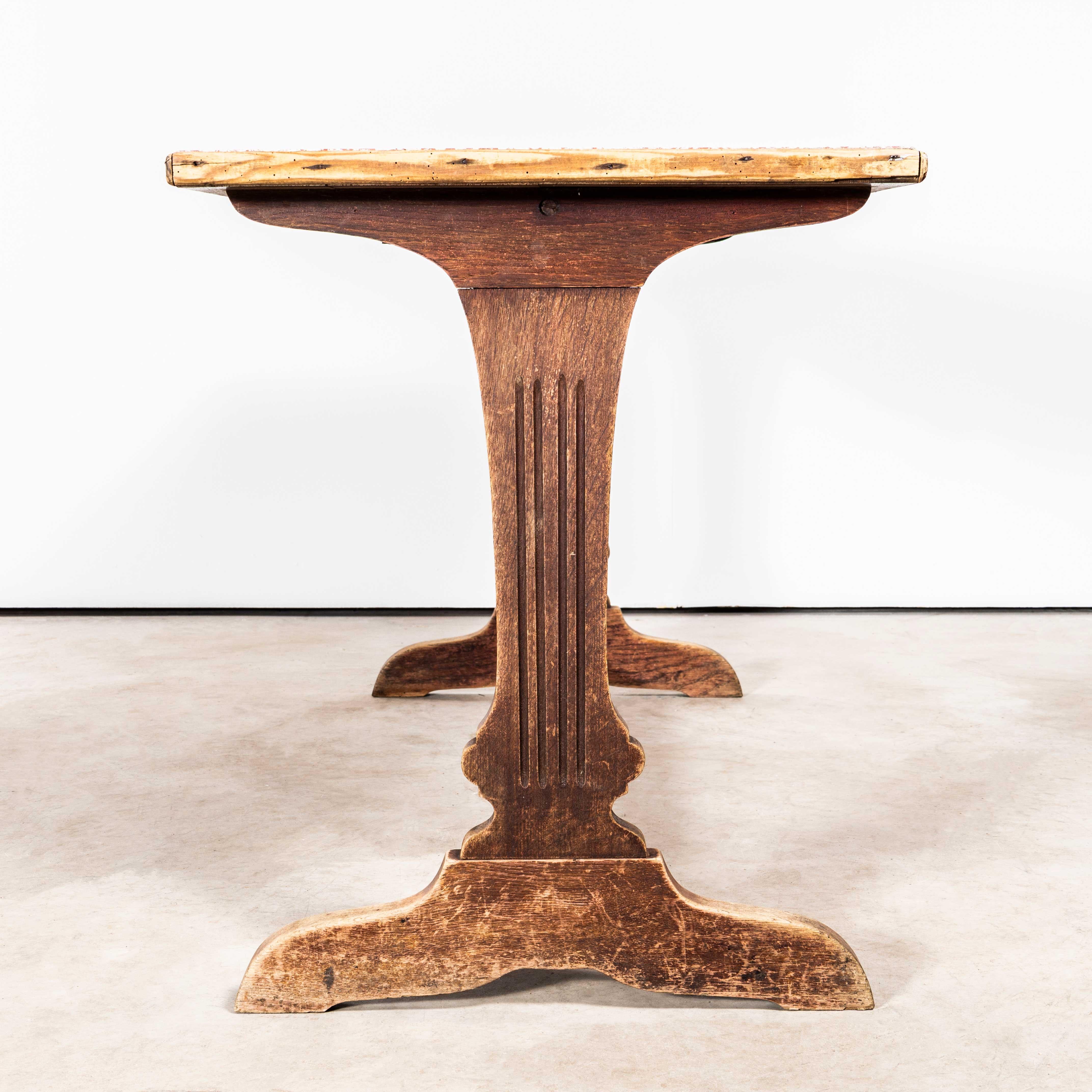1920's Original French Café Tables - Speckled Tops For Sale 2